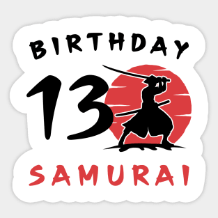 I am 13 Years Old Birthday Bday Party Gift 13th Little Ninja Samurai Japanese Warrior Sticker